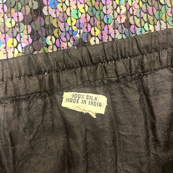 Vintage‎ 80's 90's Iridescent Sequin Skirt | 100% Silk Lined Made in India - Picture 8 of 11